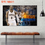 居梦坞 拉塞尔·韦威斯布鲁克韦少威少篮球海报 明星海报复古海报贴画纸宿舍酒吧装饰贴画 NB6511 50*30