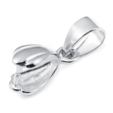 XD925银吊坠夹扣 大中小号吊坠扣 水晶琥珀蜜蜡吊坠夹扣银扣头   大号P072素银色