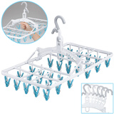 Inomata日本晒衣架夹子衣架挂钩儿童衣服架宝宝衣服挂塑料衣撑折叠内衣架 46夹子