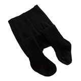 行走 儿童连裤袜女童打底裤袜新生宝宝春秋袜棉袜 纯黑色 春秋款 M码  2-4岁