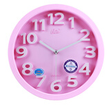 康巴丝（Compas）14寸挂钟立体创意客厅挂表石英钟现代时钟表 2641粉红色