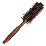 禇铁匠卷发猪鬃毛梳滚梳卷发实木梳子圆筒梳梨花波波头造型吹直梳子 斜纹中号M.