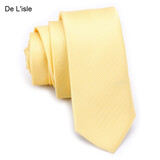 De L'isle 5cm韩版纯色窄领带 休闲 结婚 伴郎 男士商务 女士职业学生 礼盒装 黄色