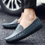 沙弋豆豆鞋男英伦韩版夏季潮流驾车鞋轻便休闲鞋男乐福一脚蹬懒人鞋大 蓝色 42