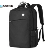 Mazurek迈瑞客双肩包男商务背包苹果电脑包15.6英寸女大学生书包大容量休闲旅行后背包 黑色加大版双层可放15.6英寸