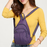 xinran'zj女式迷你小型双肩随身背包多功能两用行防水轻便两个尺寸 紫色小码