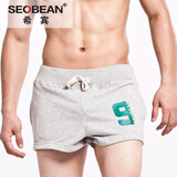 seobean希宾男士运动短裤男宽松休闲三分裤棉质吸汗透气马拉松跑步裤青年健身训练深蹲短裤潮款 灰色 XL