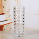 BingYi大号富贵竹大方口花器透明水晶品质玻璃花瓶 1230编制款