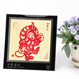燕云州中国风特色礼品手工窗花镜框摆件剪纸工艺品福字成品送老外可定制 卡通生肖猴