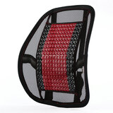 问雅透气汽车腰靠垫办公室夏天护腰按摩腰垫夏季靠背车用座椅腰枕靠枕 黑红色 40cm*46cm