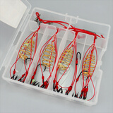 AFW爆炸钩伊势尼有倒刺鱼钩抛竿海竿防缠绕盒装套装渔具进用口品 无胶管上黑钩8号（4组）