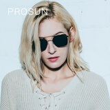 保圣（PROSUN）墨镜女款防晒偏光眼镜摩登方形个性太阳镜驾驶镜PS8015 D91镜框亮银/镜片灰底白REVO