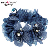 张太太韩版发饰时尚发圈头绳头花扎头发皮筋马尾绳发绳头饰 水墨串珠3号花色