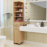 鸿槐树桦 卫生间浴室柜马桶柜边柜抽纸柜侧柜角柜欧式简约落地收纳储带门组合物柜防水纸巾柜 浅胡桃色 180高*20宽*40深