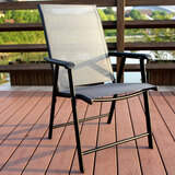 宝晶恒源户外桌椅庭院花园别墅组合阳台室外铁艺家具休闲太阳伞折叠椅露天 折叠/堆高椅