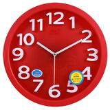 康巴丝（Compas）14寸挂钟立体创意客厅挂表石英钟现代时钟表 2641红色