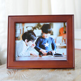 约美 实木相框挂墙6 7 8 10寸中式创意组合木质相片架像框摆台 红胡桃色 6寸