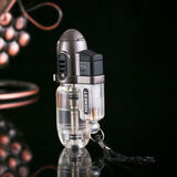 百诚Honest百诚迷你直冲小打火机可变火苗定火可专用火力迅猛点火器  透明款 1个