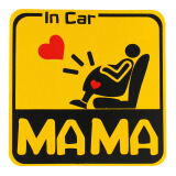 卡莱饰 汽车贴纸 个性反光车贴 准妈妈孕妇贴纸 MAMA IN CAR 时尚款 金色