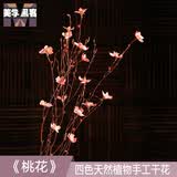 美学黑客 桃花 树枝装饰干花枝干花花束真花干枝干花客厅装饰落地干花树枝 红色单支含6朵花 长60-80厘米