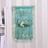 温恋欧式蕾丝多层收纳袋挂袋壁挂门后布艺挂式收纳袋墙上储物袋 墨绿色二层二兜