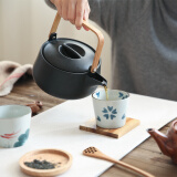 川岛屋 日式和风釉下彩手绘陶瓷茶杯直身杯咖啡杯早餐杯子B-56 花瓣