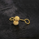 GEVILANG豆豆银耳钉男女银耳钩款日韩可爱个性学生简约足银耳环耳棒送朋友 磨砂银耳钉金色一对 3MM规格