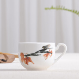 祥燕（xiangyan） 单耳小茶杯花茶杯陶瓷茶杯有耳功夫带把白瓷带柄小茶杯单杯 蝉鸣福到
