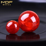 潮典 冰花红龙纹玛瑙散珠子DIY手工串珠手链配件星月菩提配饰红色圆珠 10mm【2颗】