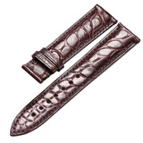 智盛（ZHISHENG）鳄鱼皮表带代用浪琴名匠卡地亚积家欧米茄真力时手表带真皮男女士 无扣棕皮 20mm