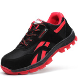 康轩安钢包头防砸防刺穿劳保鞋男钢板鞋老保鞋工作鞋电焊登山休闲安全鞋 红色806 防砸防刺 40