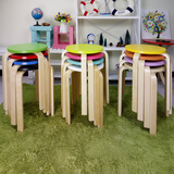 鼎尊家具-多色实木富洛塔小圆凳餐厅非塑料小凳子时尚餐凳现代简约板凳彩色休闲凳 -可多件罗放 A款黄色