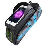 洛克兄弟（ROCKBROS）自行车包前梁包骑行上管包手机马鞍包自行车配件骑行装备 6.0英寸-蓝色(一秒拿取 更防水)