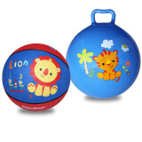 费雪皮球拍拍球玩具球儿童婴儿手抓球幼儿园专用篮球宝宝充气橡胶球 7寸狮+10寸老虎+气筒针