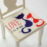 温伦记忆棉冬夏两用透气网格亲肤天鹅绒慢回弹办公室餐椅垫沙发椅坐垫 情侣猫 41*41*5cm