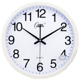 康巴丝（Compas） 时钟挂表简约挂钟卧室客厅办公简约创意石英钟表壁挂 14英寸白色 34cm