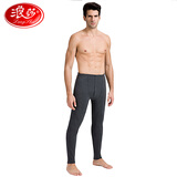 浪莎男士保暖裤冬季加厚加绒打底裤单件青年棉裤羊绒护膝棉毛裤线裤秋裤 深麻灰 L