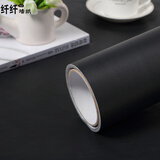 纤纤无纺pvc加厚纯色自粘墙纸家具翻新墙纸宿舍卧室防水墙纸加厚不透墙纸自粘幼儿园广告即时贴马卡龙贴纸 黑色 60厘米宽*2米长