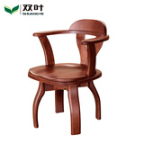 双叶家具 现代中式实木转椅 学习椅子舒适转椅 胡桃色