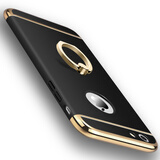 戴为 iphone6 6s手机壳手机套指环扣支架防摔磨砂电镀保护套男女款适用于苹果6 苹果6s  i6/6s 4.7英寸-黑色-送钢化膜