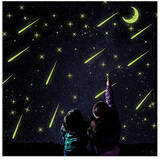 乐福然创意发光荧光贴星星夜光贴纸墙贴卧室温馨床头儿童房墙面贴画自粘 流星雨 中