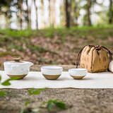 爱饰唯整套功夫茶具套装套组陶瓷懒人自动中式客厅手绘青花逍遥冲水器 手绘兰花-一壶二杯礼袋