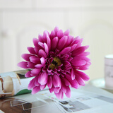 爱泽宝现代田园风格时尚细口玻璃花瓶小花插彩色透明客厅简约餐桌摆件 紫红非洲菊