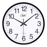 康巴丝（Compas） 时钟挂表简约挂钟卧室客厅办公简约创意石英钟表壁挂 14英寸黑色  34cm