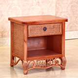 藤妃 藤床头柜 藤编床头柜 收纳柜 复古藤编抽屉柜 藤编柜