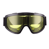 劲越摩托车风镜哈雷头盔眼镜户外运动骑士装备防雾防风面具装饰配半盔 黑框配黄色