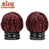 集祥阁 包浆玉化狮子头核桃四座楼核桃机刷老核桃狮虎兽虎头文玩手玩把玩 直径约37-39mm/1对随机发货