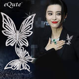 依特蝴蝶胸针女高档时尚女款气质西装胸花秋冬水晶别针生日礼物送女友 银色