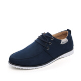 易帝（YIDI）男鞋 低帮运动休闲鞋透气帆布鞋 反绒板鞋男士户外平底开车鞋 HY217 蓝色 40