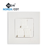 IBDN NORDX/CDTIBDN网络面板单双三四口 86模块插座信息面板(含模块) 白色三口+网络模块